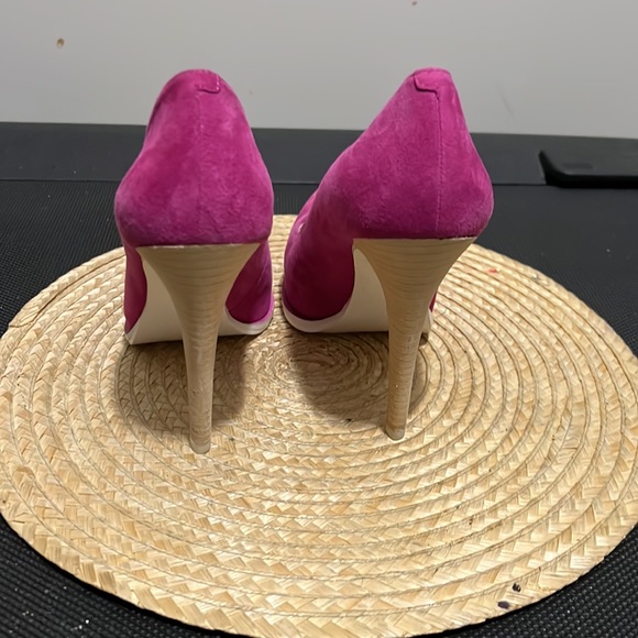 BCBGeneration Hi Barbie Pink Leather Suede Platform Pump Heel Size 8.5 - Picture 10 of 15